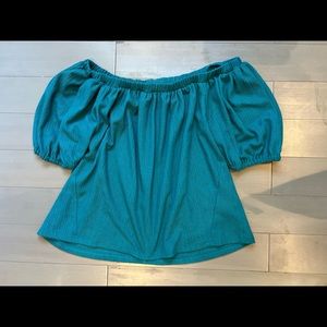Teal off the shoulder top